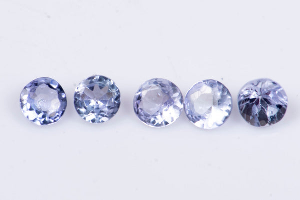 5 броя естествен танзанит 0.35ct 2.3-2.4mm кръгла шлифовка