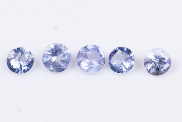 5 броя естествен танзанит 0.38ct 2.3-2.4mm кръгла шлифовка