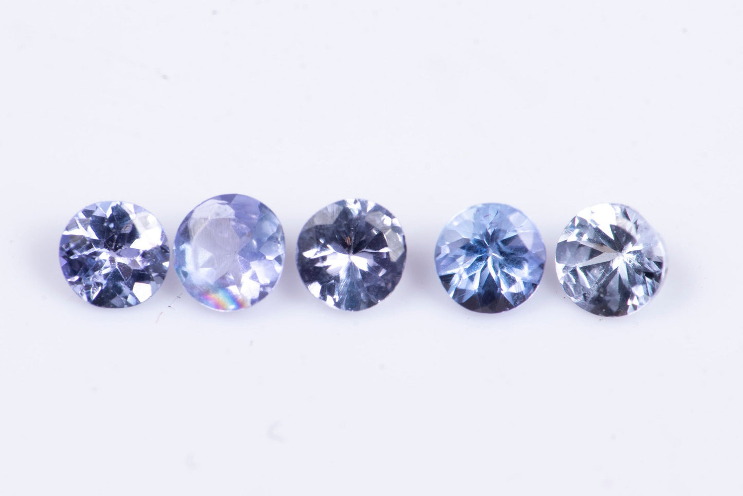 5 броя танзанит 0.48ct, кръгла шлифовка