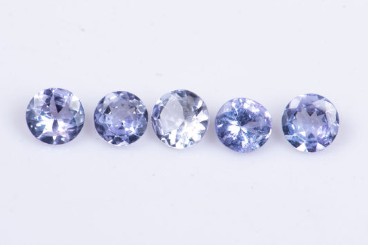 5 броя танзанит 0.49ct, кръгла шлифовка