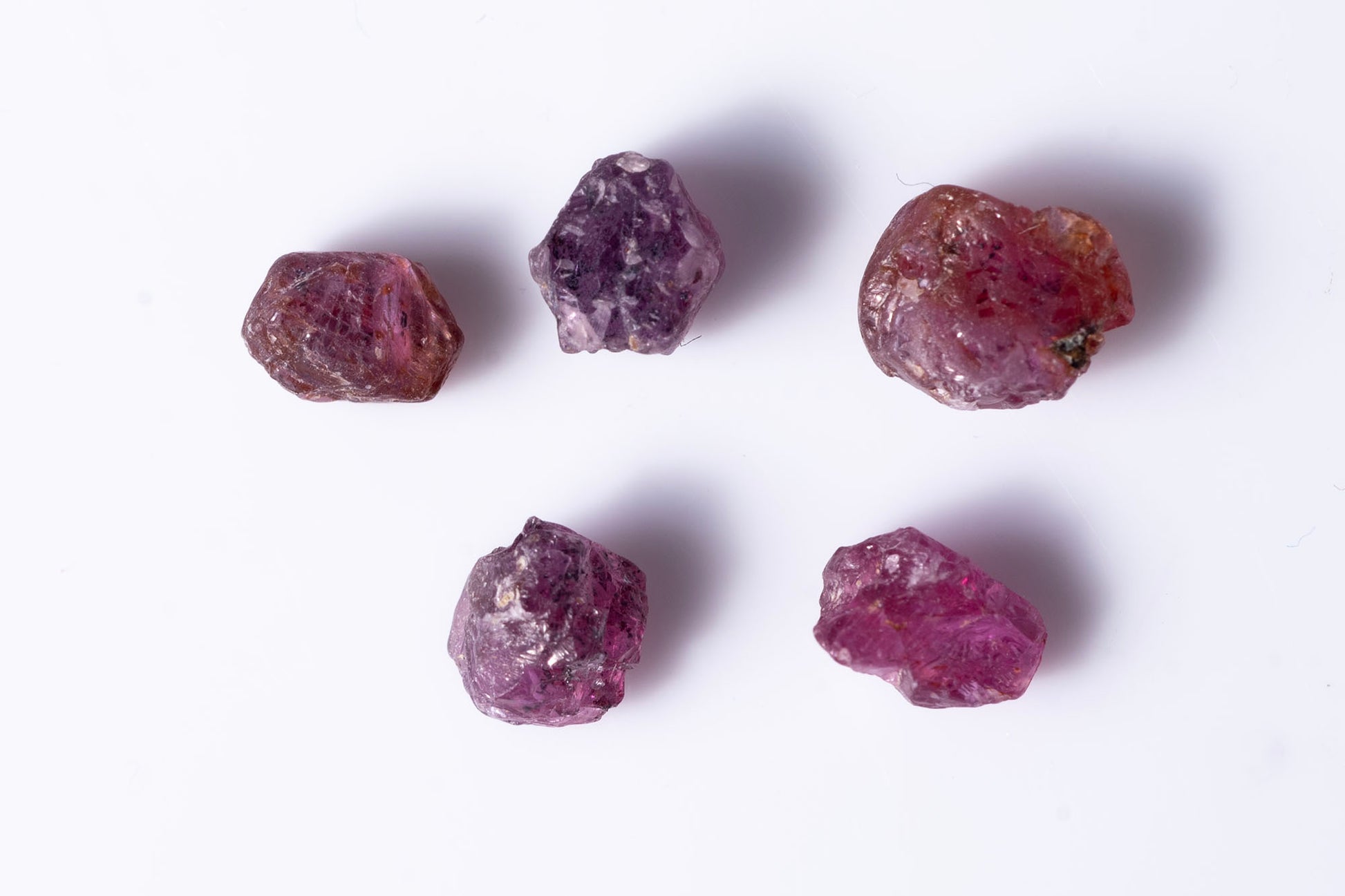 Natural ruby 5 pieces 4.14ct untreated rough crystals loose gemstones