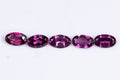 Natural purple rhodolite garnet 5 pieces 1.38ct 5x3mm oval cut loose gemstones for jewelry