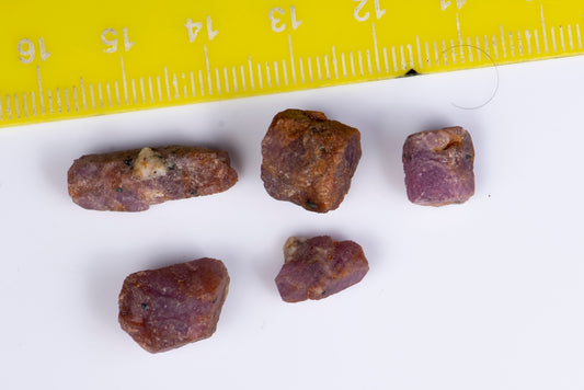 5pcs rough ruby corundum 45.5ct untreated crystals