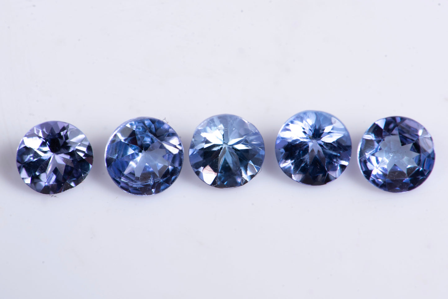 Natural tanzanite 5pcs 3.5mm 0.83ct round cut loose gemstones for jewelry