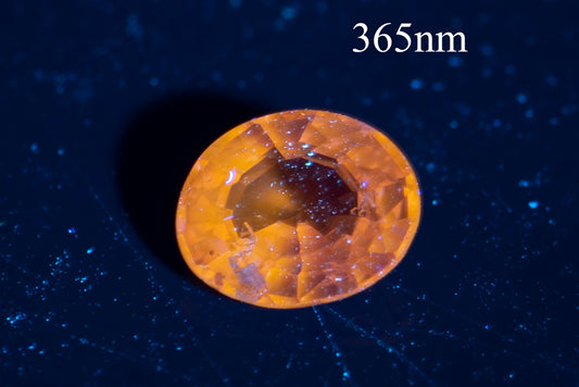 Yellow sapphire untreated with orange fluorescence 0.41ct oval cut