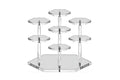 7-tier hexagonal acrylic display stand transparent for gemstone and mineral collection