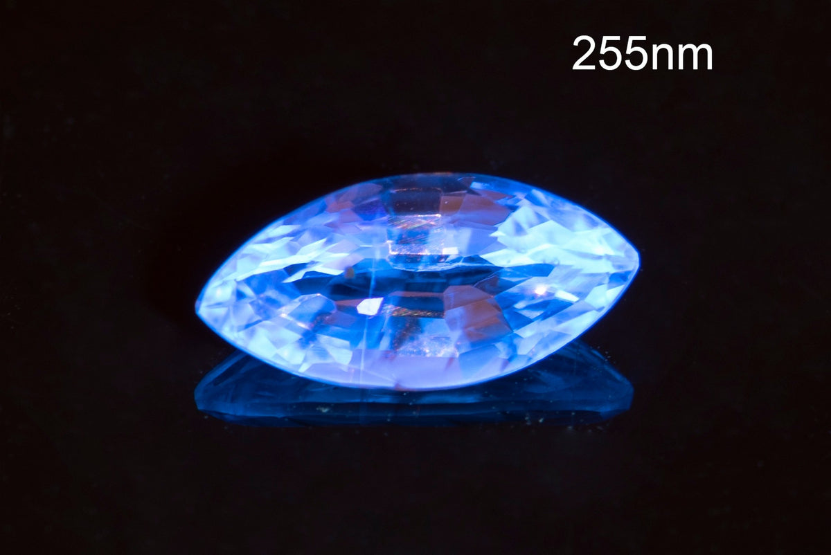 Natural Blue Ceylon Sapphire 0.63ct VS Fluorescent Marquise Cut