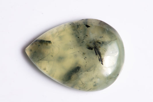 Prehnite 49.6ct teardrop cabochon