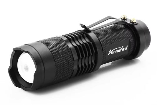 Alonefire SK68 Ultraviolet Flashlight – 365nm (Zoom Lens, 3 Modes, Unfiltered)