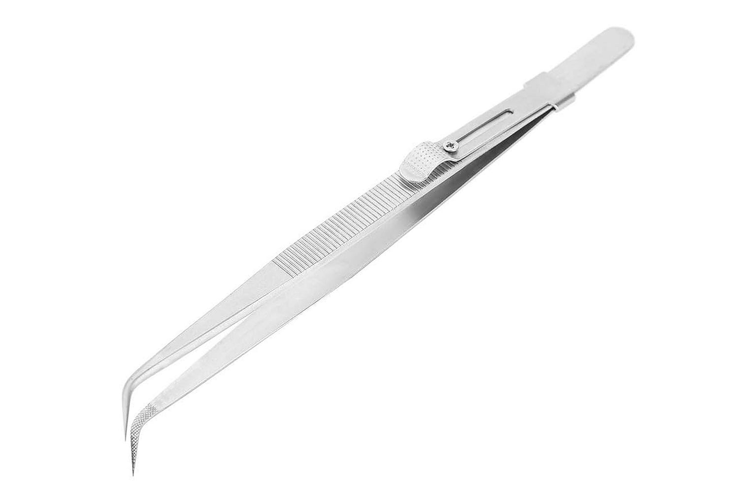 Adjustable curved tweezers stainless steel precision tool for gemstone handling