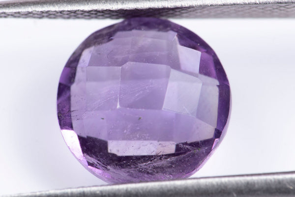 Естествен аметист 2.15ct 9mm шахматна шлифовка