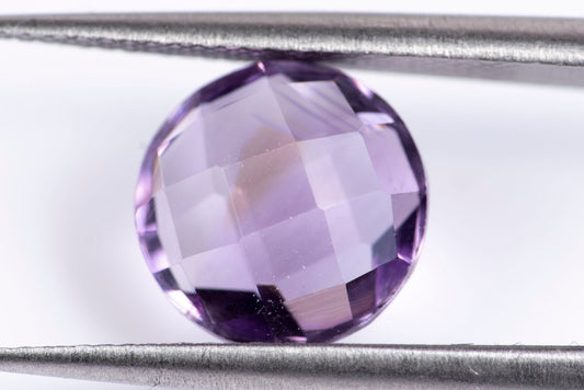 Amethyst 2.45ct 8.9mm round checkers cut