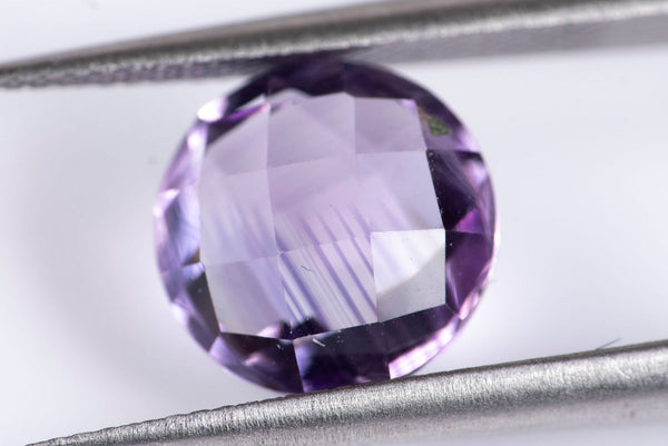 Естествен аметист 2.55ct 9mm кръгла шахматна шлифовка