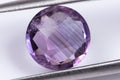 Natural purple amethyst 2.56ct 9mm checkers cut loose gemstone for jewelry