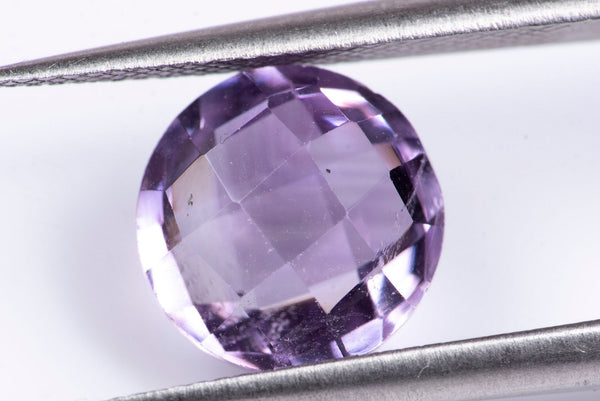 Естествен аметист 2.57ct 9mm шахматна шлифовка №2