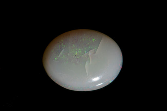 Австралийски бял кристален опал 1.30ct овален кабошон