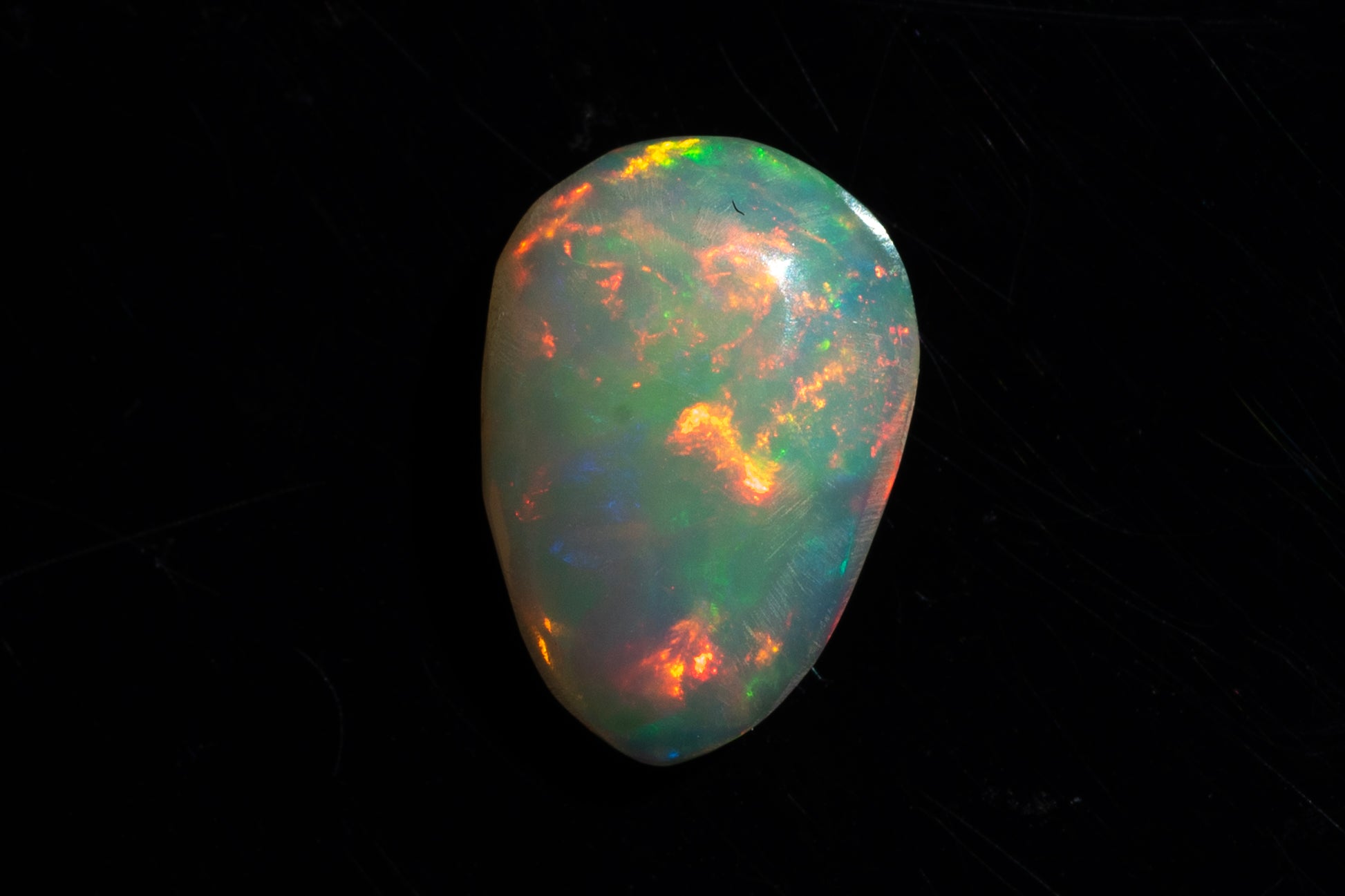 Natural Australian white opal 1.26ct teardrop cabochon loose gemstone