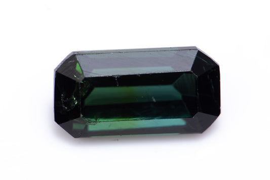 Bi-color blue and green tourmaline 1.37ct octagon cut