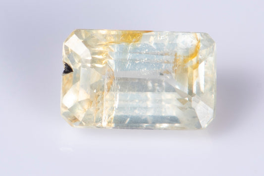 Bi-color blue sapphire 0.86ct untreated octagon cut