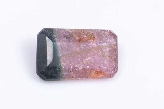 Bi-color watermelon tourmaline 0.59ct octagon cut