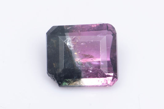 Bi-color watermelon tourmaline 0.65ct octagon cut