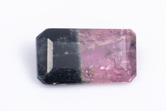 Bi-color watermelon tourmaline 1.01ct octagon cut