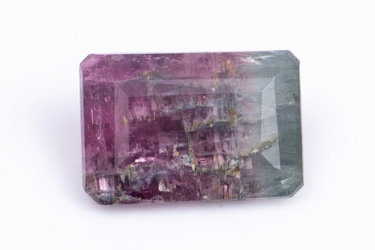 Bi-color watermelon tourmaline 1.83ct octagon cut