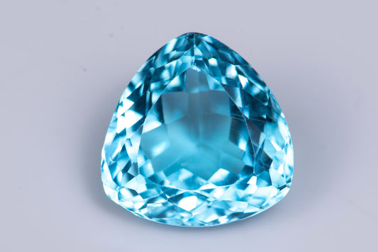Big blue topaz 17.69ct trillion cut