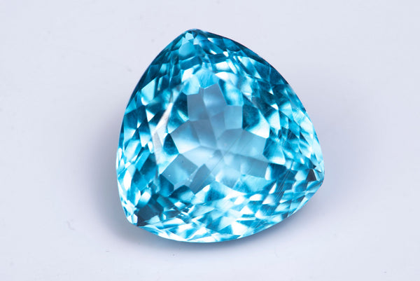 Natural Big Blue Topaz 18.5ct VVS Trillion Cut