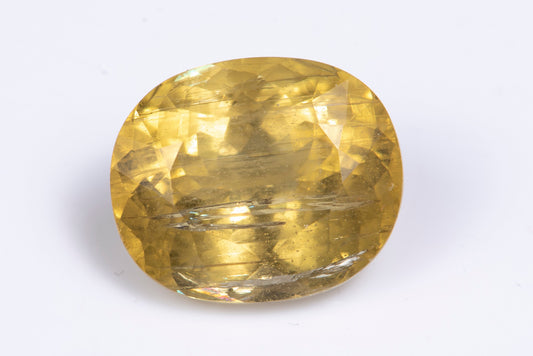 Big yellow apatite 15.97ct oval cut