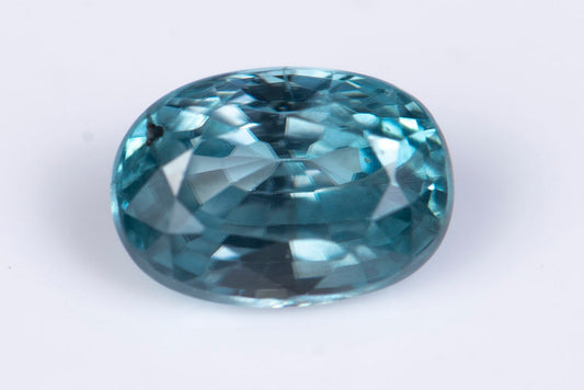 Blue natural zircon 1.99ct VS oval cut
