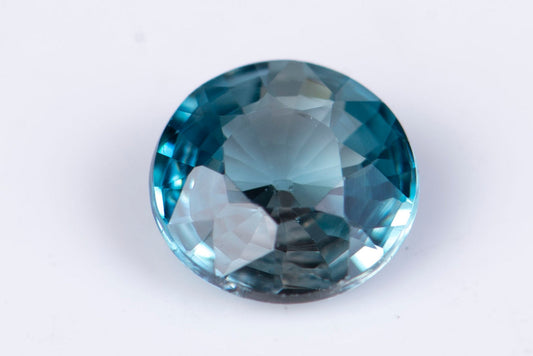 Blue natural zircon 6mm 1.12ct VS round cut