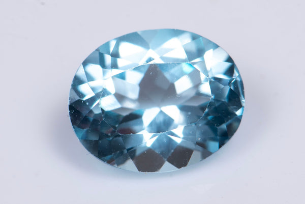 Естествен син топаз 3.26ct 10x8mm овална шлифовка №1