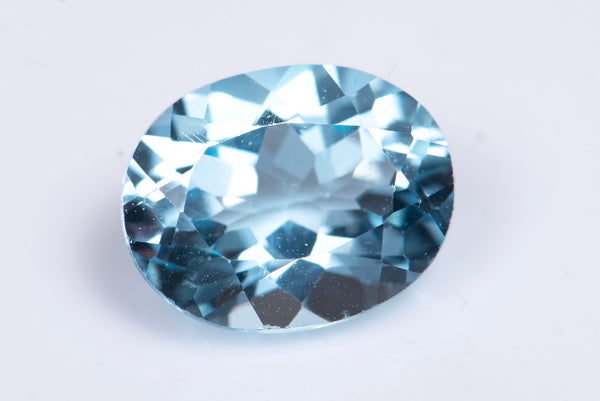 Естествен син топаз 3.26ct 10x8mm овална шлифовка №2