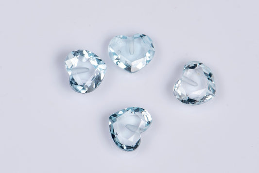Blue topaz heart shape - drilled - price for 1 piece
