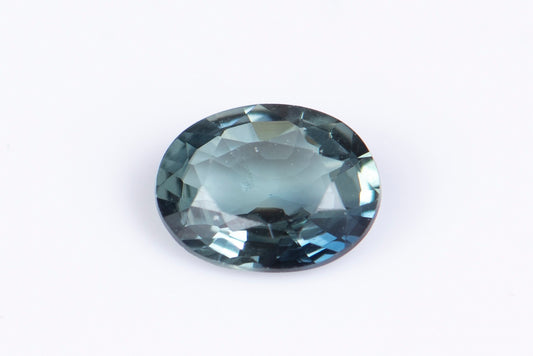 Blueish green sapphire 0.51ct heated oval cut