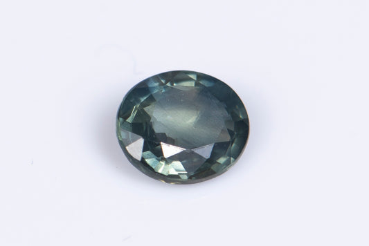 Blueish green sapphire 0.59ct heated oval cut