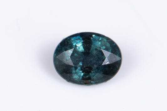 Blueish green sapphire 0.74ct heated oval cut