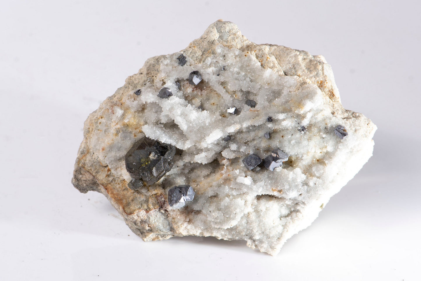 Cleiophane green sphalerite with galena and quartz cluster crystal from Bulgaria 160g