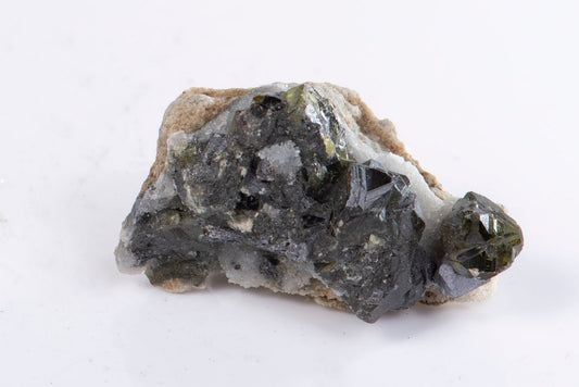 Cleiophane green sphalerite with quartz cluster crystal from Bulgaria 17g