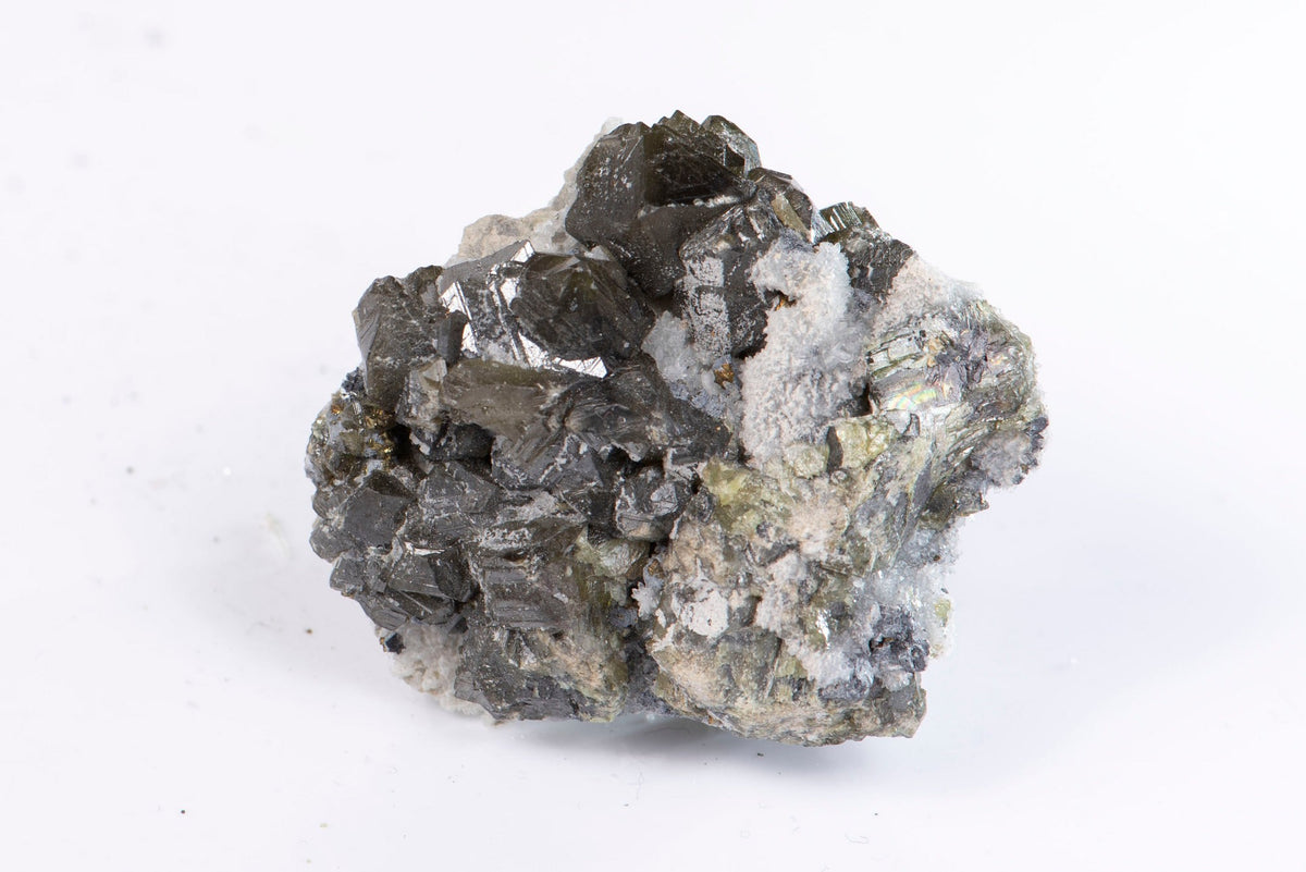Natural Cleiophane Green Sphalerite with Quartz Cluster Crystal from Bulgaria 40g