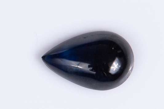 Dark blue sapphire 0.79ct teardrop cabochon heated