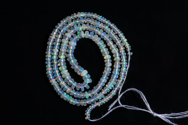 Естествен етиопски опал, низ пробити мъниста, 26.8ct 40cm