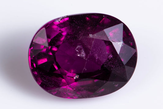 Purple rhodolite garnet 2.62ct oval cut
