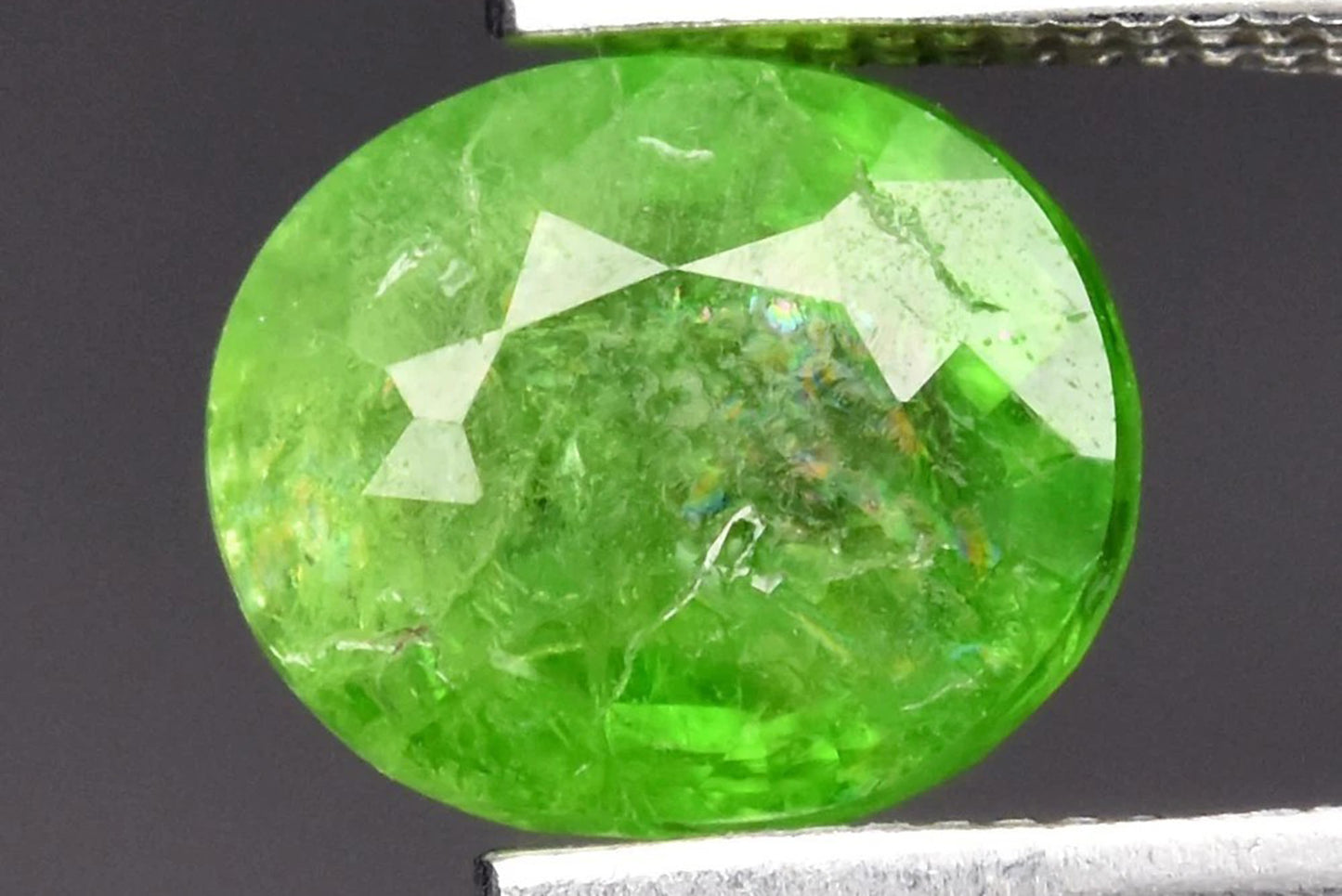 Natural Green Grossular Garnet 1.49ct Oval Cut  7.3x6.3mm