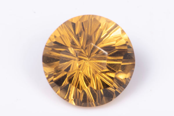 Natural Golden Citrine 4.07ct 10mm VS Fancy Round Cut