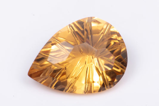 Golden citrine 4.34ct VS fancy teardrop cut