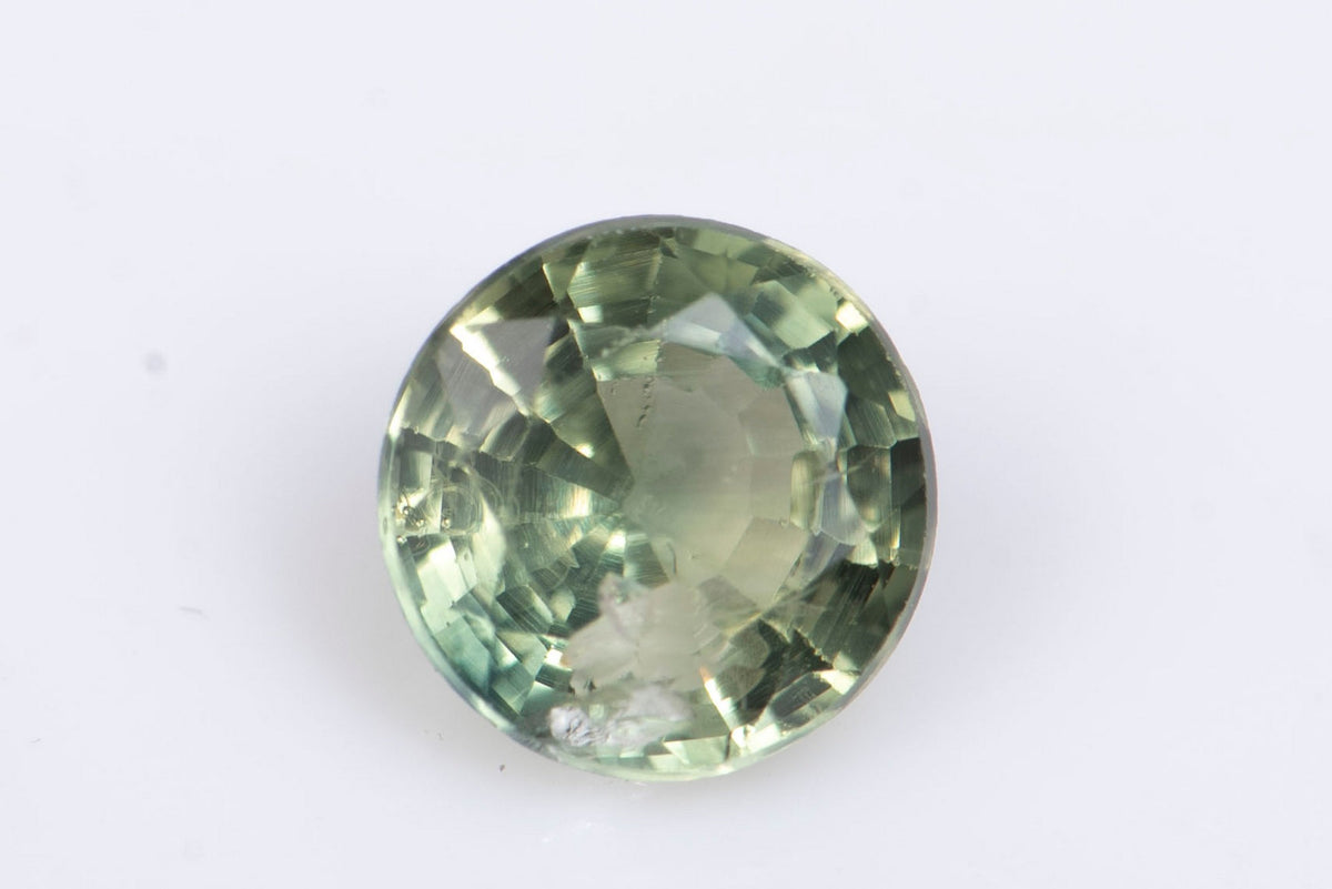 Естествен зелен сапфир 0.37ct 4mm, нагряван, кръгла шлифовка