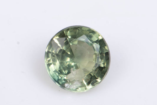 Green sapphire 0.37ct 4mm heated round cut