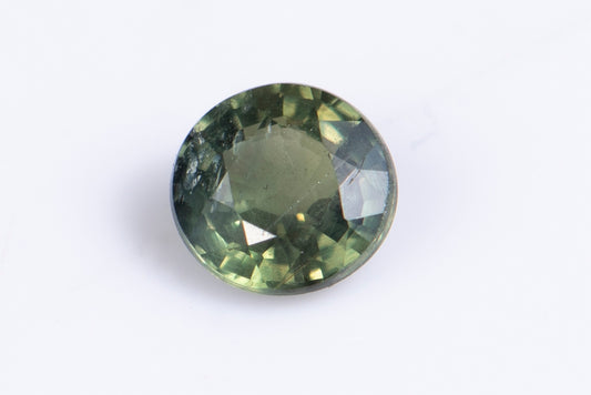Greenish blue sapphire 0.28ct 3.6mm round cut heated